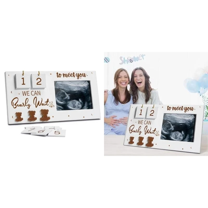 Photo Frame, Picture Frame with Baby Countdown Weeks Newborns Announcement Display for Expecting Parents G2TD
