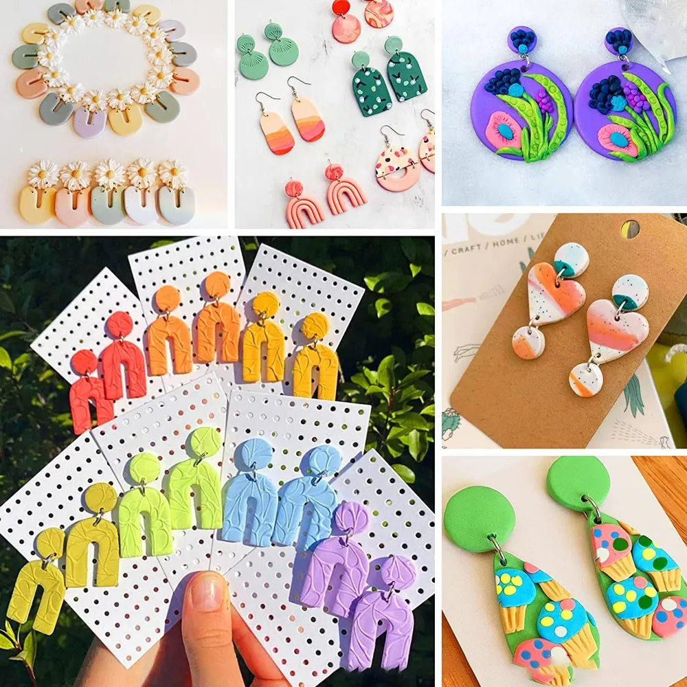 24pcs Various Shapes Polymer Clay Cutters Plastic Green Polymer Clay Molds Clay Earring Cutters Jewelry Making Supplies