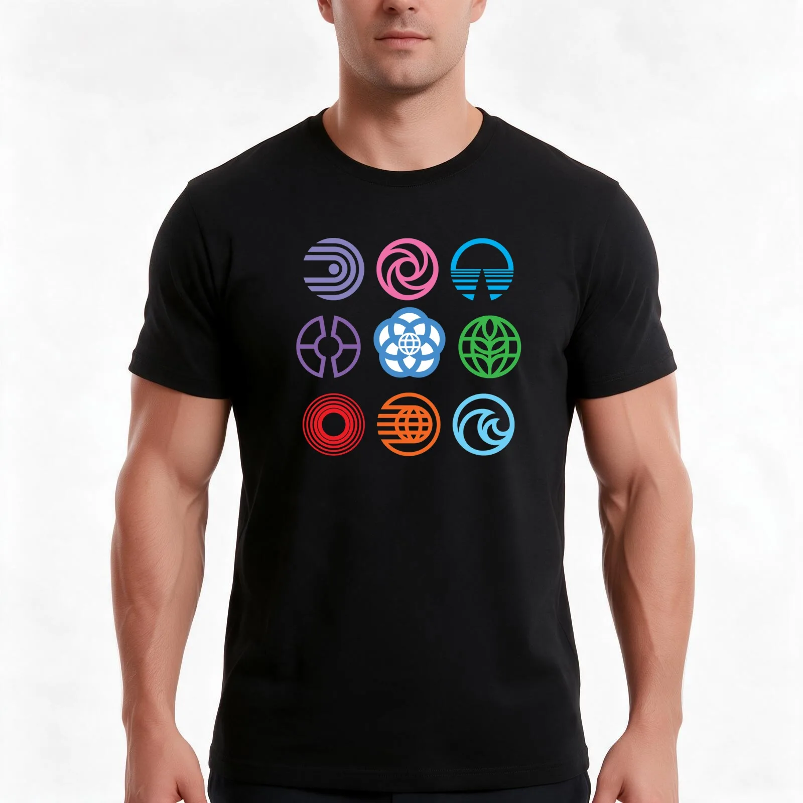 The Symbols of Epcot T-Shirt Summer Casual Cotton Tee Oversized Streetwear Tops Vintage Graphic Print Loose Fit Short Sleeve