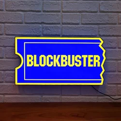 Blockbuster Game Logo LED Lightbox Sign Playroom Ambient Light Games Club Wall Decor 3D Print Nightlight Gamer Personalized Gift