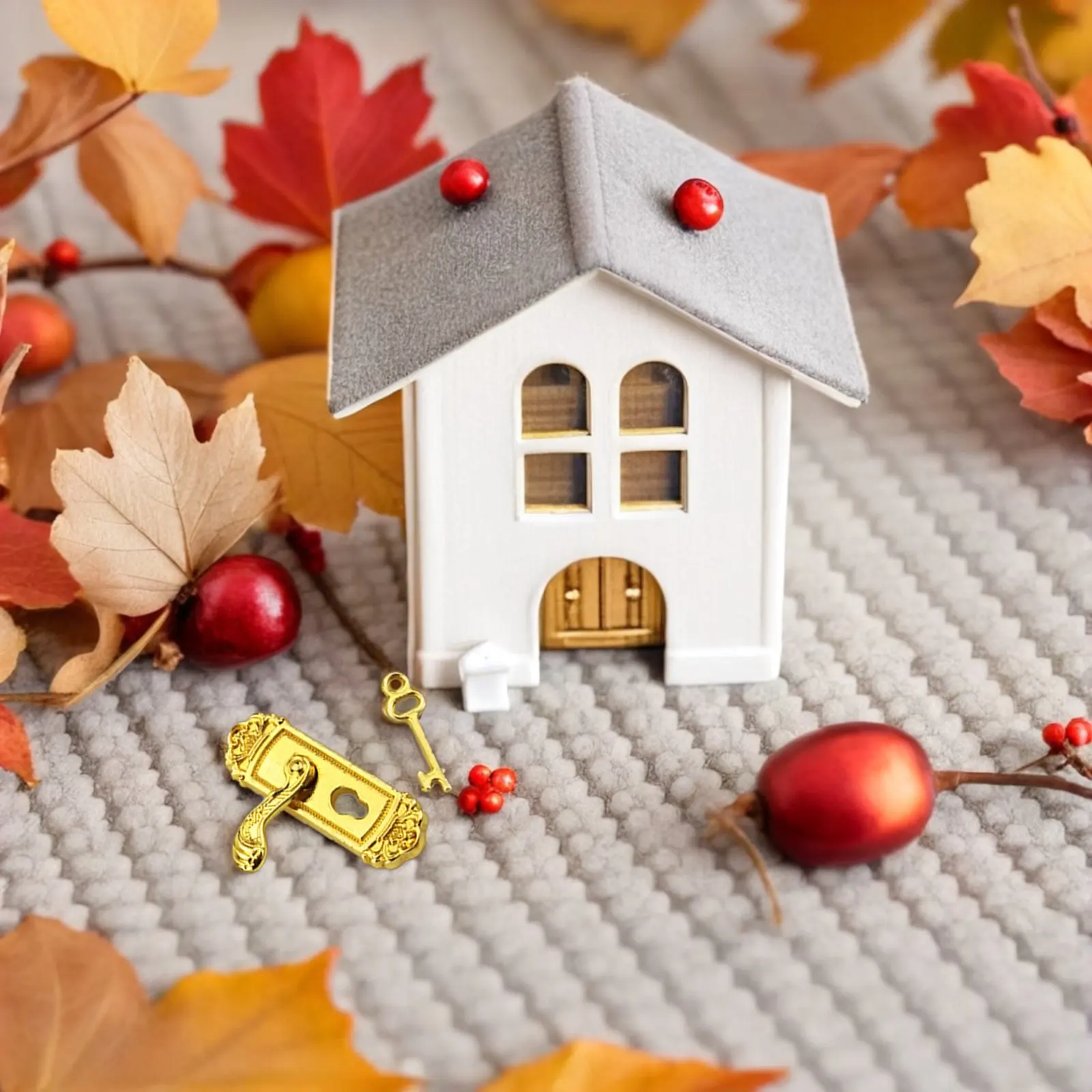 Juego de 6 Cerraduras Metálicas Vintage en Miniatura para Puertas, Escala 1:12, con Patrón Floral, Accesorios de Ferretería para Casas de Muñecas, con Llaves