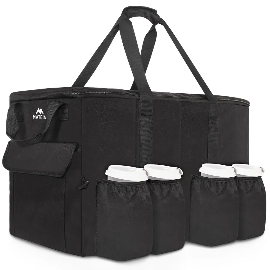 

MATEIN Food Delivery Bag XXL 23x14x15 inches Water Resistant Large Insulated Hot Cooler Catering Bags with Cup Holders for Food