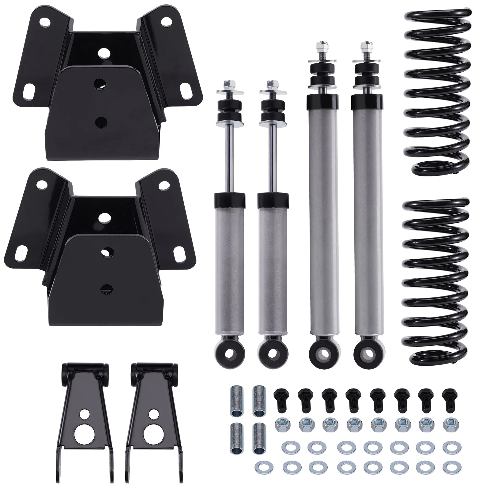 

3" Drop Springs 4" Shackles Shocks Lowering Kit For Ford F100 F150 1973-1979