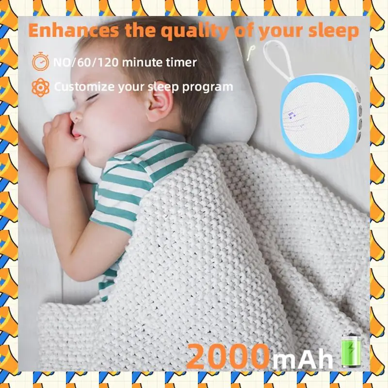 ABYB White Noise Machine With 12 White Noise Adjustable Night Light, Portable Bluetooth Speaker,Timing Function White