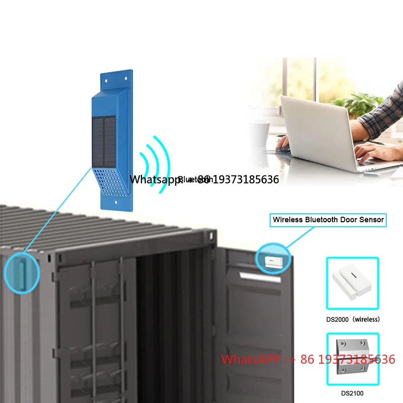 VJOY 4 سنوات حامل بواسطة لوحة طاقة شمسية TK411S حاوية نظام تتبع GPS مستشعر الباب مع حاوية SIM 4G لتحديد المواقع المقتفي #1