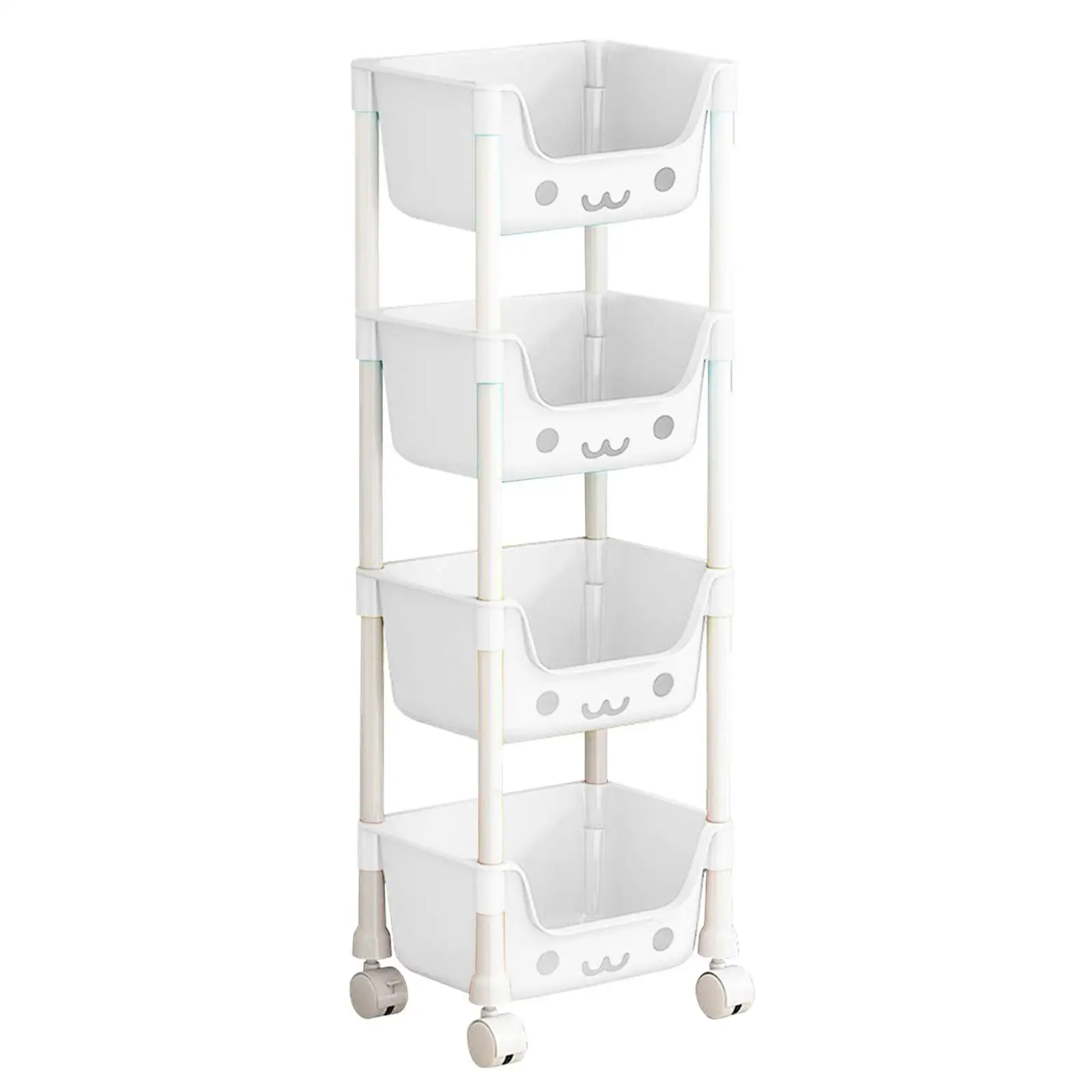 Mobile Rack Kids Toys Organizer 4 Tier 31x21x98cm for Home Organization