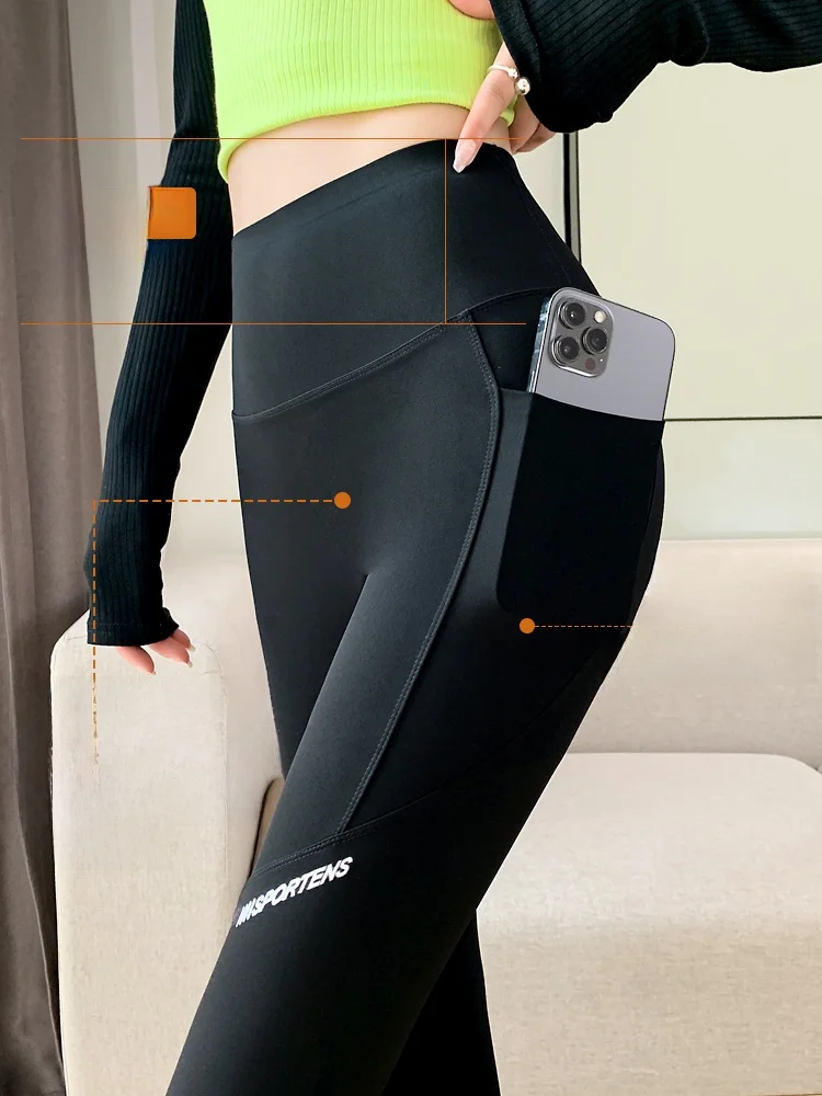 High Waist Yoga Pants Women's Spring Summer Autumn Fitn Sports ket arkskin Trousers plus Size Base Layer Pants