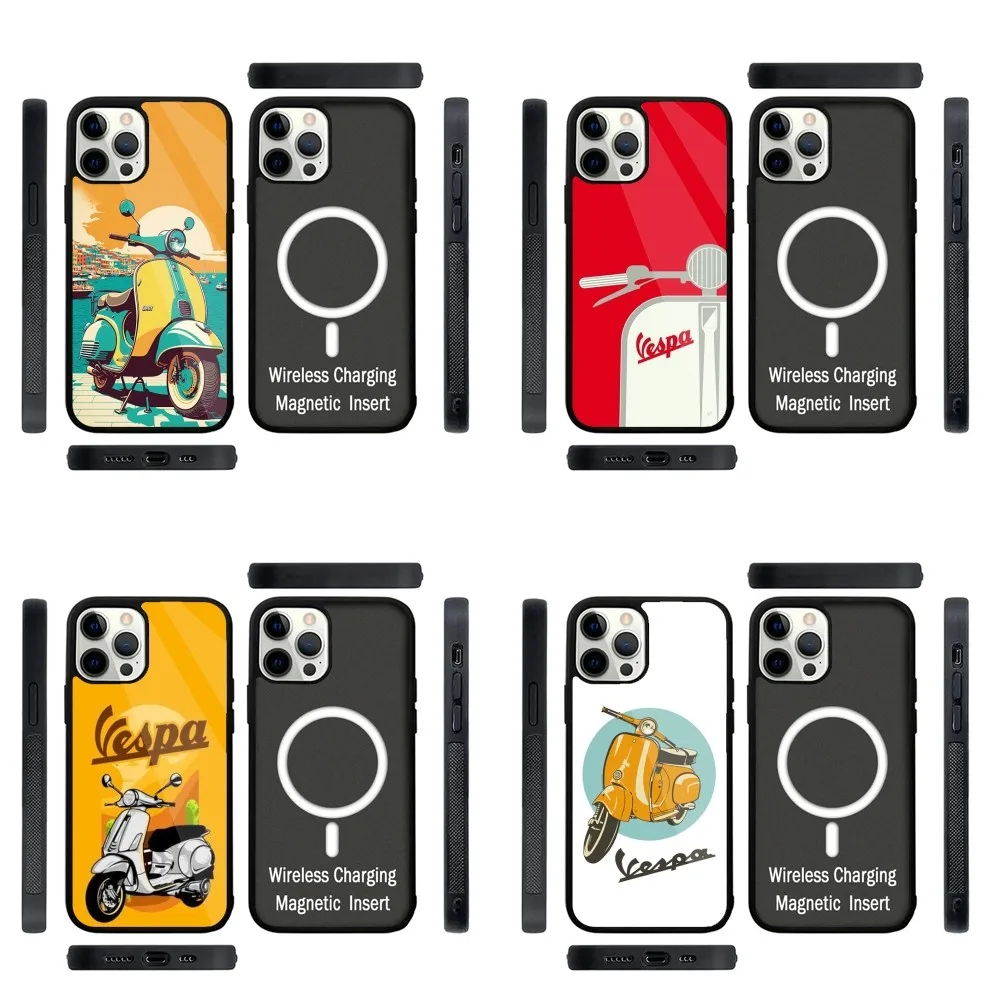 

Vespa Scooter Phone Case Strong Magnetic For IPhone 15,14,13,Pro,Max,Plus,11,12,Mini For Magsafe Wireless Charging