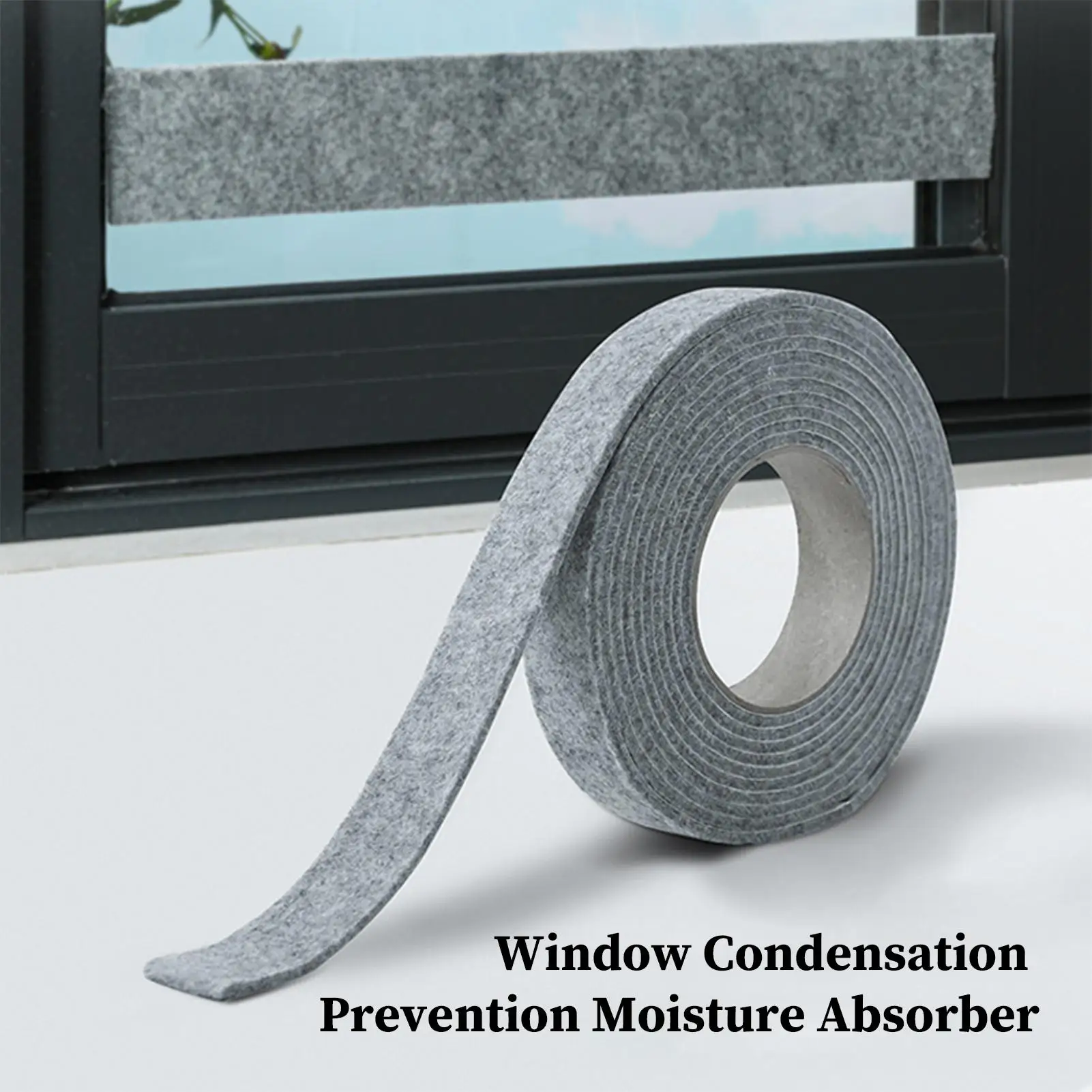 1 roll Window Anti-condensation Strips Glass Water Absorb Sticker Window Condensation Absorbent Strips Moisture Absorbers