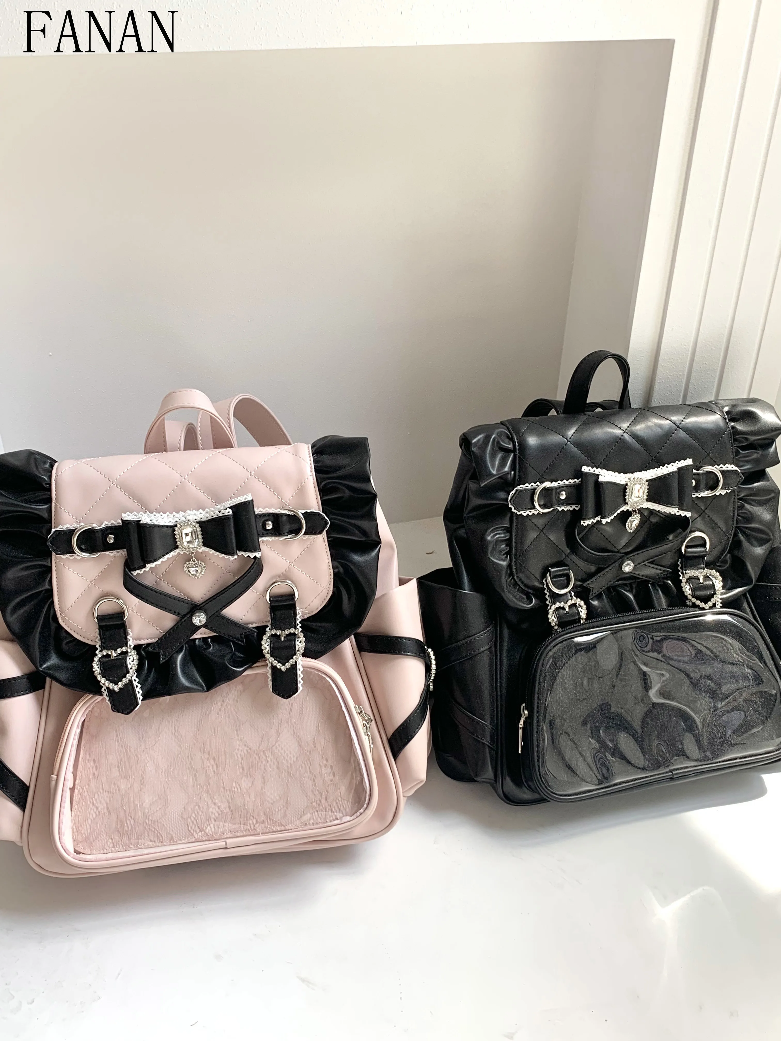 Women's Bags Bowknot Sweet and Cute Girl Backpacks Pocket Cat Original Subculture Elegant Backpack for Women 2025 New
