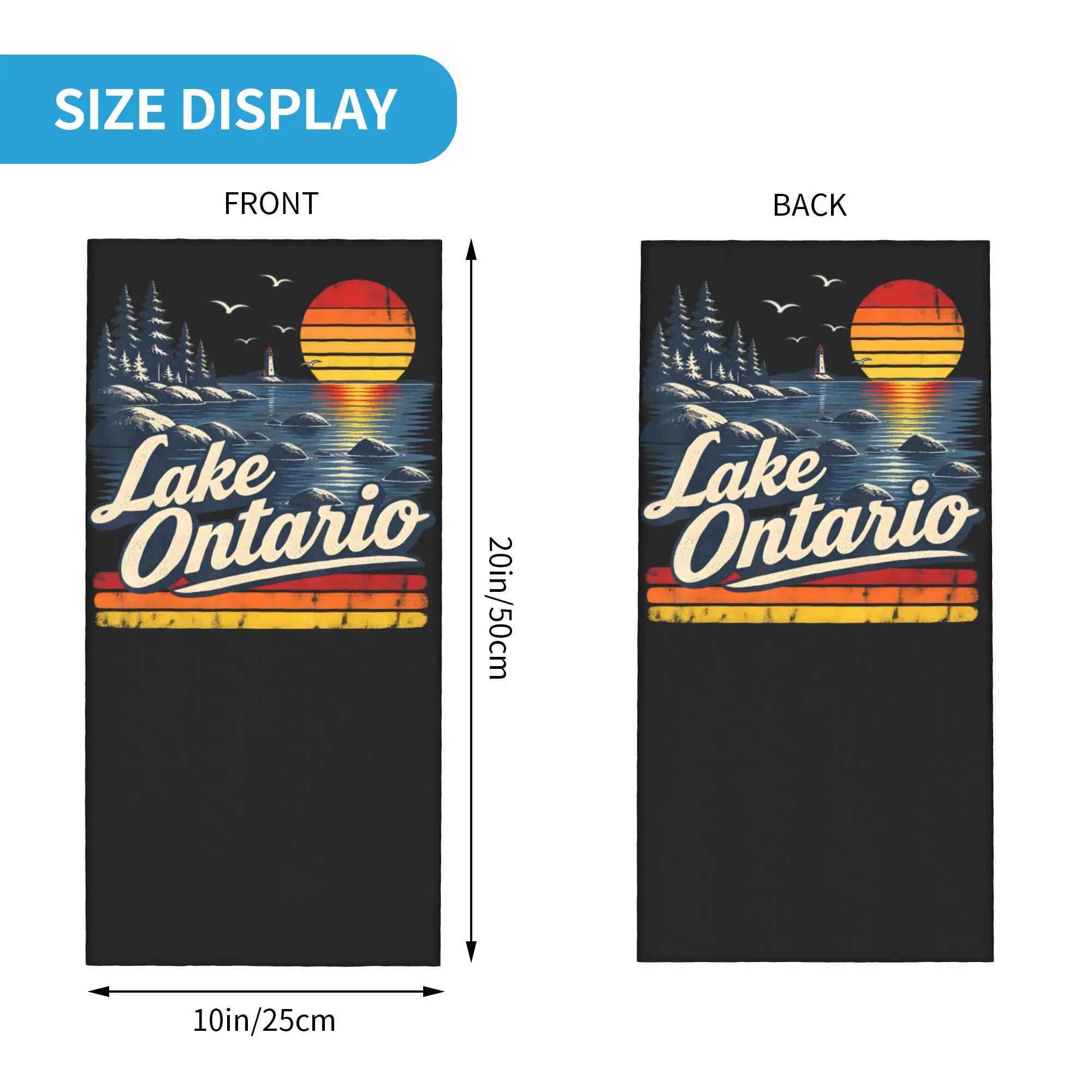 Sunset Great Lakes Lake Ontario Bandana Neck Cover Printed Souvenir Balaclavas Mask Scarf Multifunctional Headband Outdoor Adult