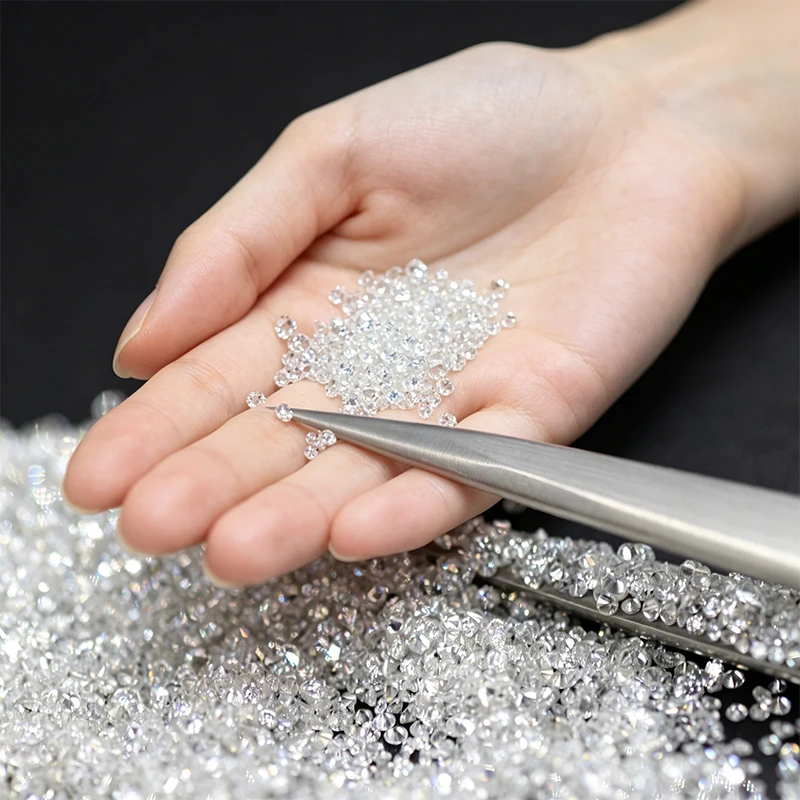 Customized White Moissanite 100% 0.7mm to 5mm Round Cut Lab Grown Loose Moissanites Stone Pass Diamond Tester Pen