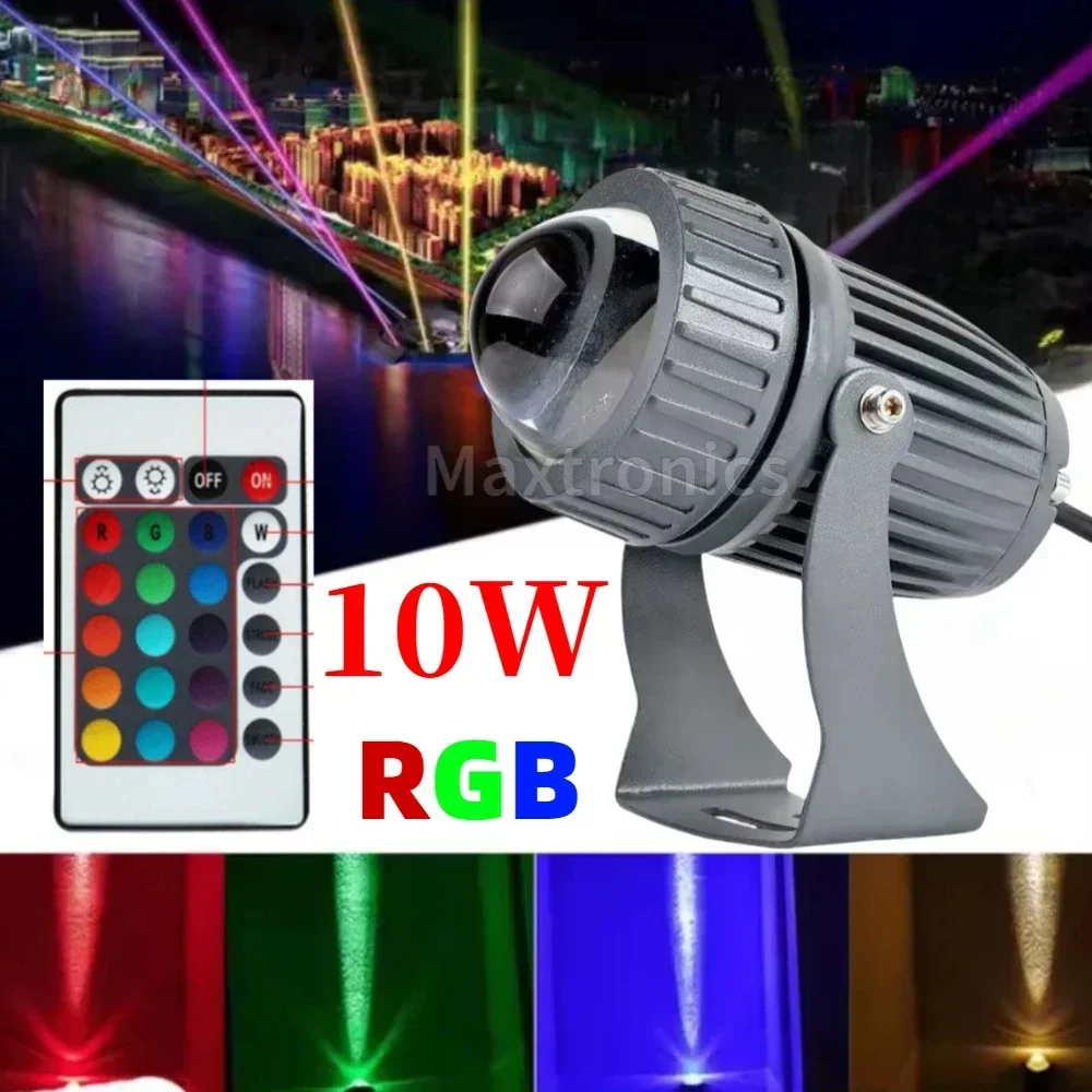 10W RGB LED Lawn Lamp AC220V Red Green Blue White LED Wall Spotlight IP65 Waterproof Outdoor A Beam of Lights Landscape Lighting