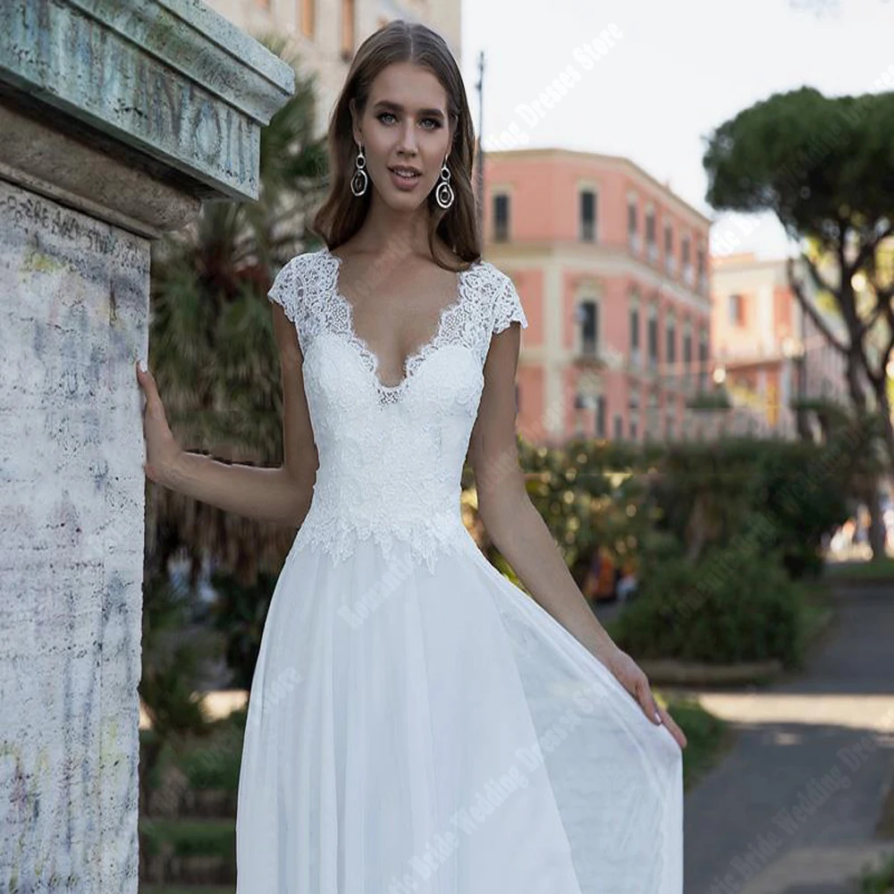 Elegant Beautiful Women Wedding Dresses Sexy Backless A-Line Bride Gowns Dignified Tulle Sleeveless Princess Vestidos De Novia