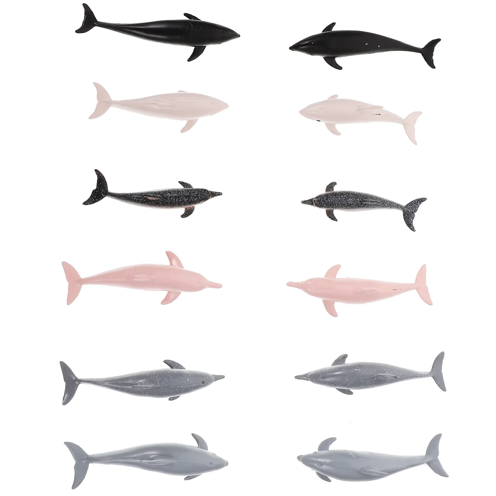 12 Pcs Montessori Teaching Aids Marine Animal Model Decorative Dolphin Ornaments Recognition Fake Plastic Mini Figurines Child