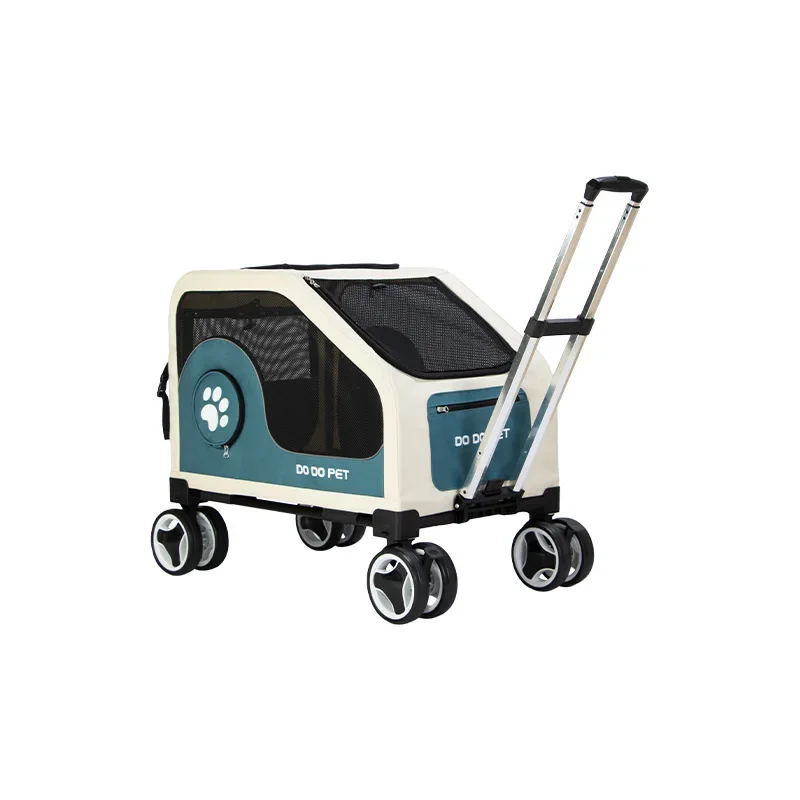 2Q Pet trolley case Large capacity foldable oversized cat bag Removable car nest Medium dog going out dog cart