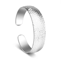 GaaBou-925 Sterling Silver Simple Cuff Bangles para Mulheres, Pulseiras Estéticas, Jóias Designer De Luxo, Moda