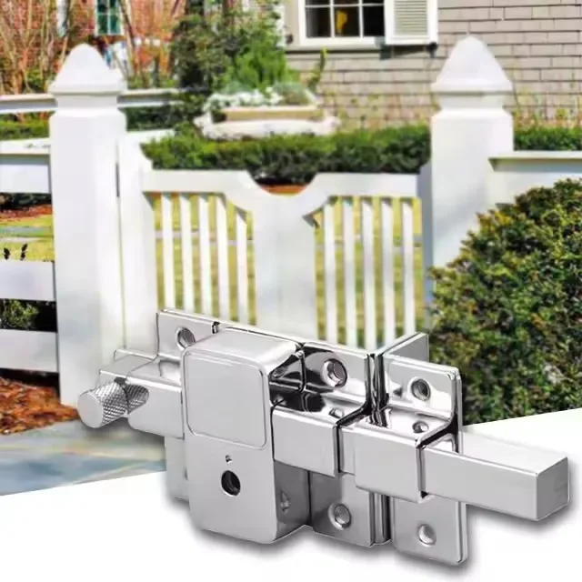 Stainless steel spring latch door buckle indoor garden fence door iron door latch lock
