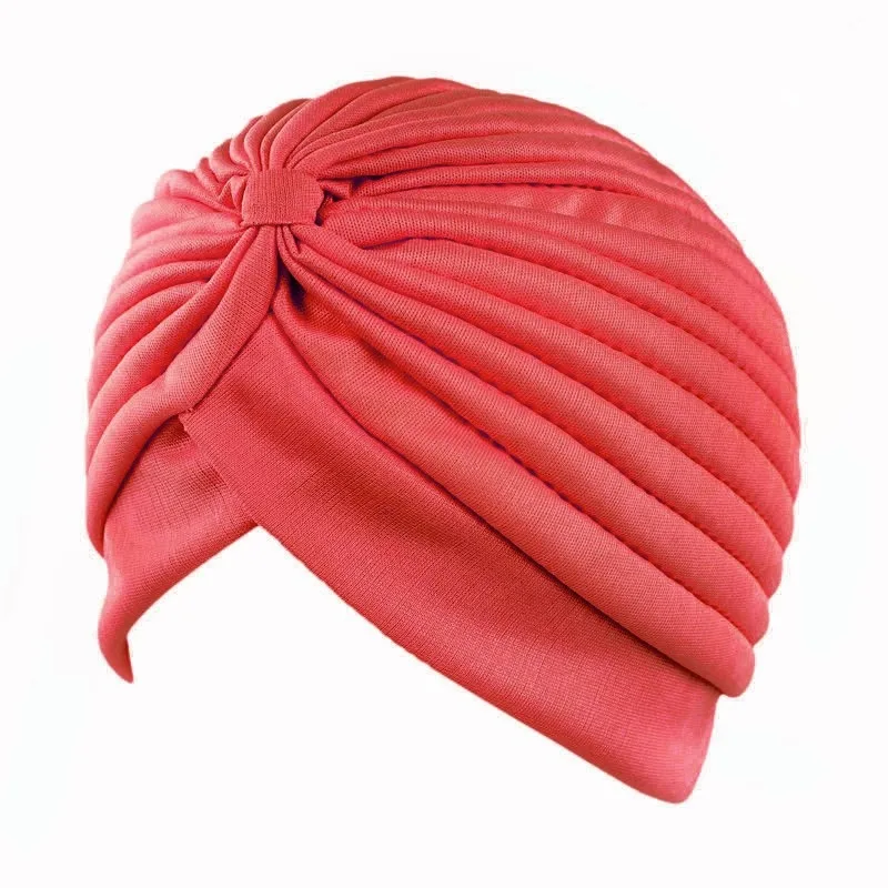 Nowy wiązany turban z falbanką damski miękki chustka na głowę casualowe w stylu Streetwear kobiecy muzułmański hidżab indyjskie kapelusze rak czapka po chemioterapii Turbante