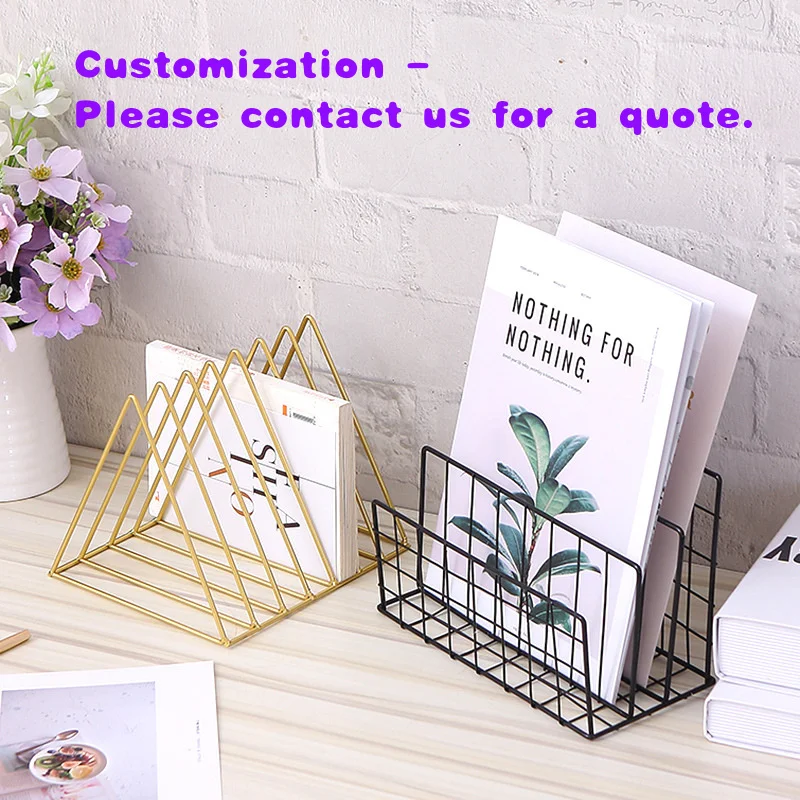 custom.Nordic Modern Simple Iron Bookshelf Metal Storage Rack Office or Bedside Modern Nordic Design Disp