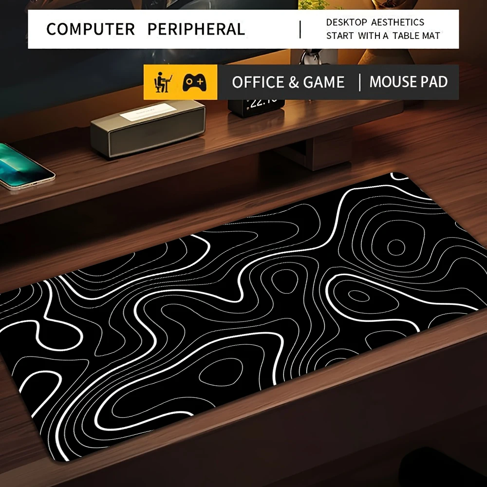 Gradient art line pattern large Mouse Pad Desk Mat Non-Slip Durable Stitched Edge pc accessories Gaming mouse mat tapis souris