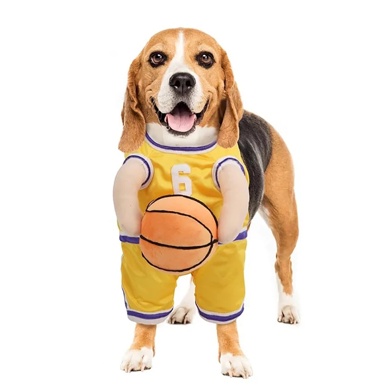 Creative New Style Dog Basketball Costume With Ball Jumper Jersey Sweater Clothes For Large Dogs Apparel Clothing Puppy Supplies