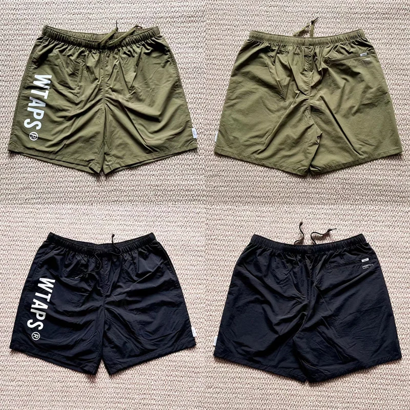 Street Brand Wtaps Beach Shorts Japanese Drawstring Men's Women's Loose Shorts High Quality Slogan Print WTAPS Casual Shorts