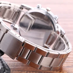 Men's Quartz Analog Wrist Watch Multi-Function Modern Stainless Steel Watch for Birthday Gifts New Year's Gifts