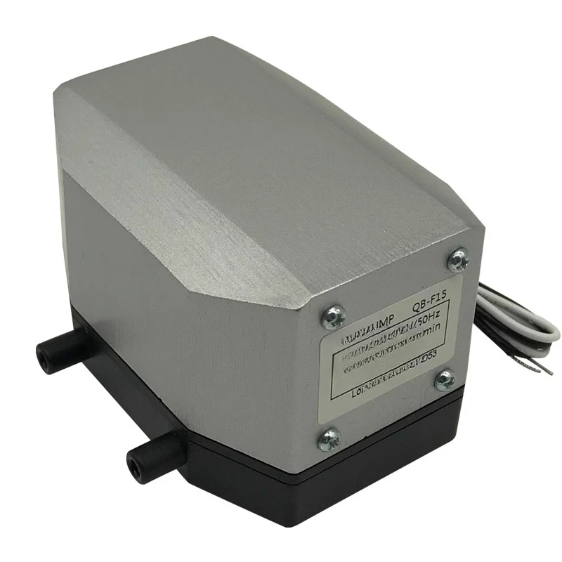 

Air pump with stable airflow, ultra-quiet, equipped with an air inlet, shock-absorbing feet, and aluminum casing