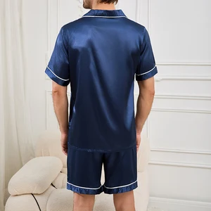 Kurzes Set -Pyjama -Set, Schlafkleidung für Männer, Knöpfe und elastische Taillenshorts, Heimkleidung, 2 Stücke 8 Hauptverkäufe Kurzer Pyjama - №7