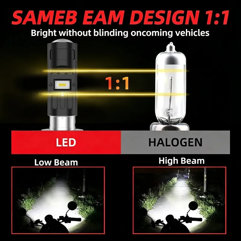 1Pcs Motorcycle H6M P15D LED Headlight Yellow White P15D-25-1 Bulb Super Bright CSP For Scooter Moped Motor LED HeadLamp 12V