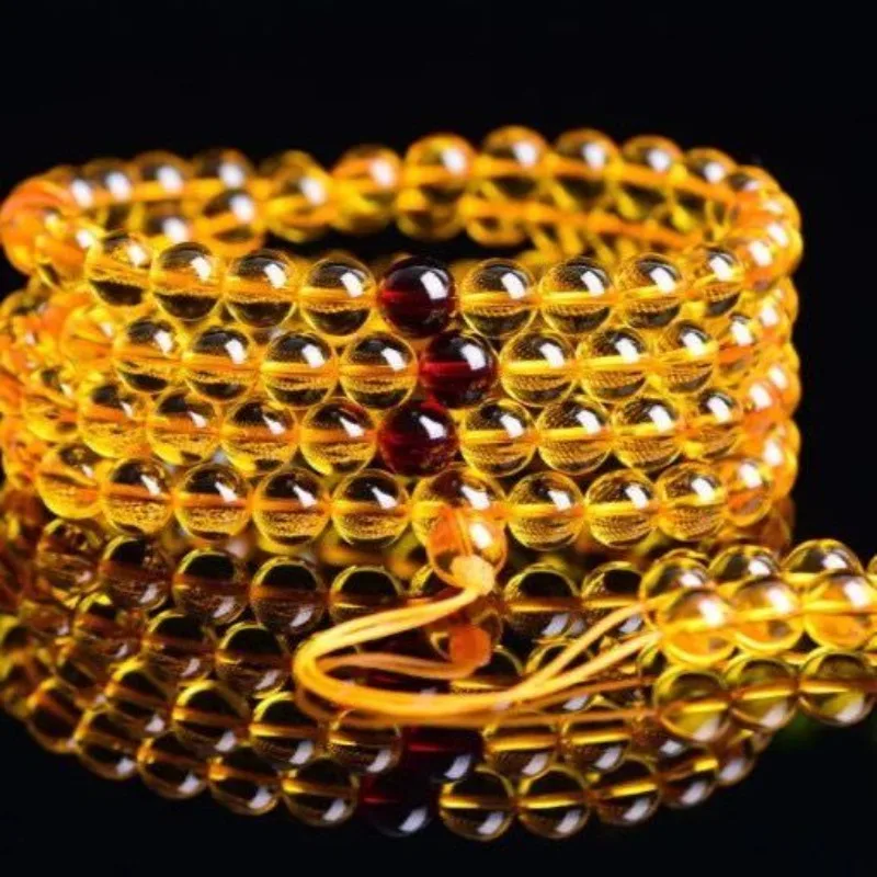 

Amber Buddha Bead Bracelet 108 Bracelets Multi-Circle Beeswax Bracelet Necklace