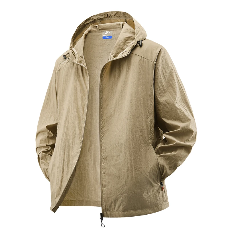 

Мужская ветровка с капюшоном для защиты от солнца 2026: легкая, быстросохнущая, дышащая, с УФ-защитой, для активного отдыха, походов и бега