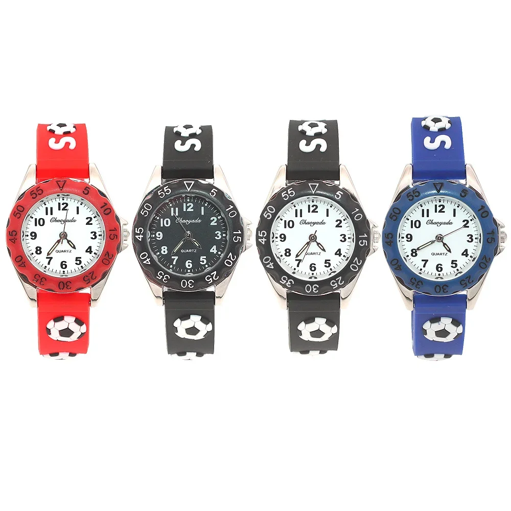 High Quality New Fashion Color Cartoon Football Students Children Watch Quartz Watch Electronic Wristwatch Gifts Boys Watches