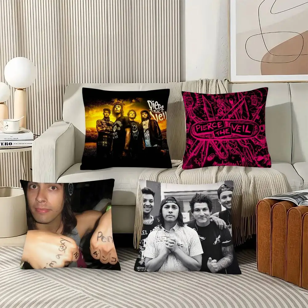 1pc Pop Rock Band Pierce The Veil Pillow Case Fashion Square Pillowcase Bedroom Sofa Room Ins Decoration Leisure