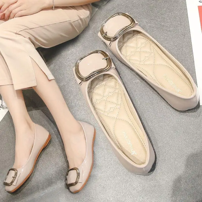

Fashion Spring Summer Flats Women Shoes Elegant Office Ladies Shoes Soft Black Red Plus Size 42 D376