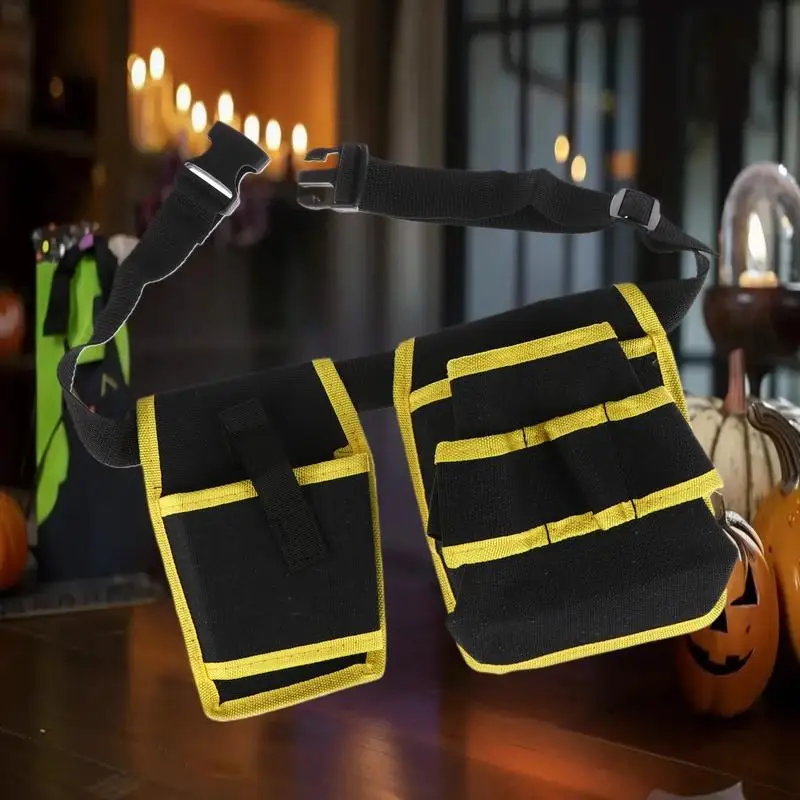 360 Rotating Electrician Tool Bag Waterproof Adjustable Waist Belt Pouch Multiple Pockets Wear-resistant Tools Storage Bag
