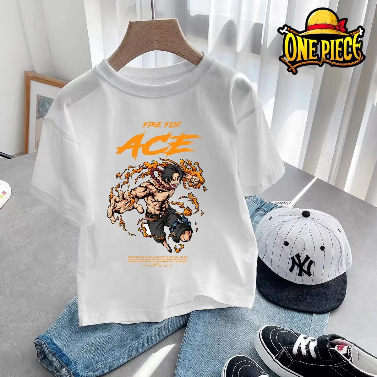

Summer Luffy Anime One Piece T Shirt Boys Kids Clothing Childrens Short Sleeve Tees Tops Fashion Cartoon Cool Streetwear Gift