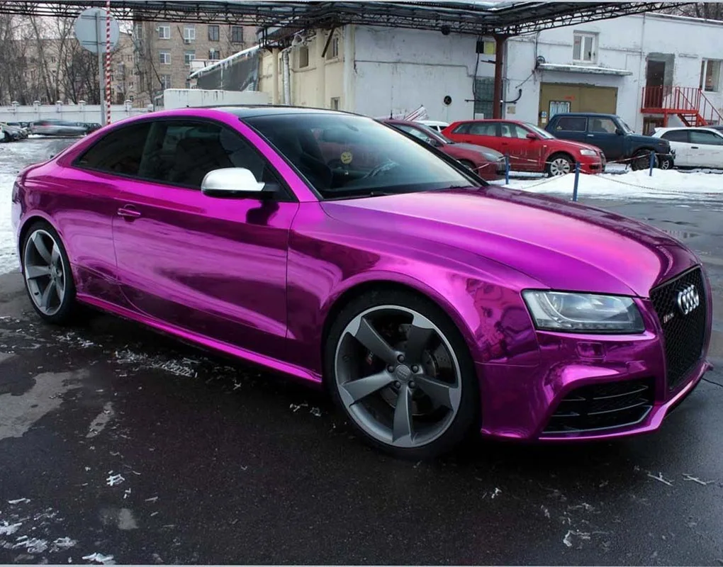 Waterproof Electroplate Sticker Decal Automotive Vinyl Car Tuning Wrap Purple Chrome Mirror Car Body Adhesive Film