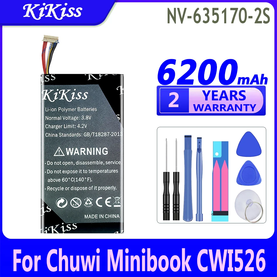 

Мощный аккумулятор KiKiss 6200 мАч, модель NV6351702S для планшета Chuwi Minibook CWI526