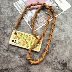 Landyard Spiral Pattern Pendant Cell Phone Strap Handmade Rope Hang Mobile Phone Accessories DIY Bags with Long Straps Decorate