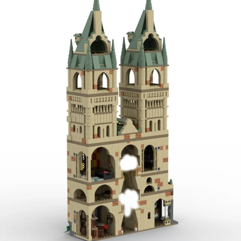 Model Filmowy Klocki Konstrukcyjne HP Modular - Model Wieży Dzwonowych Technologia Klocków DIY Zestaw do Składania Konstrukcja Zabawka Świąteczna Prezent