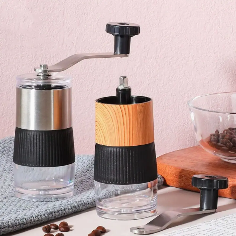 เครื่องบดกาแฟแบบมือหมุน ปรับระดับได้ ตัวเครื่องโปร่งใส แกนบดเซรามิก