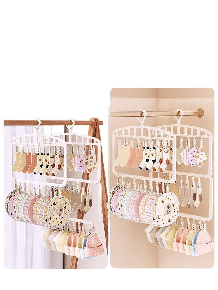 Children's hangers, for home use, storage ，baby socks, multi-clips, drying, multi-functional