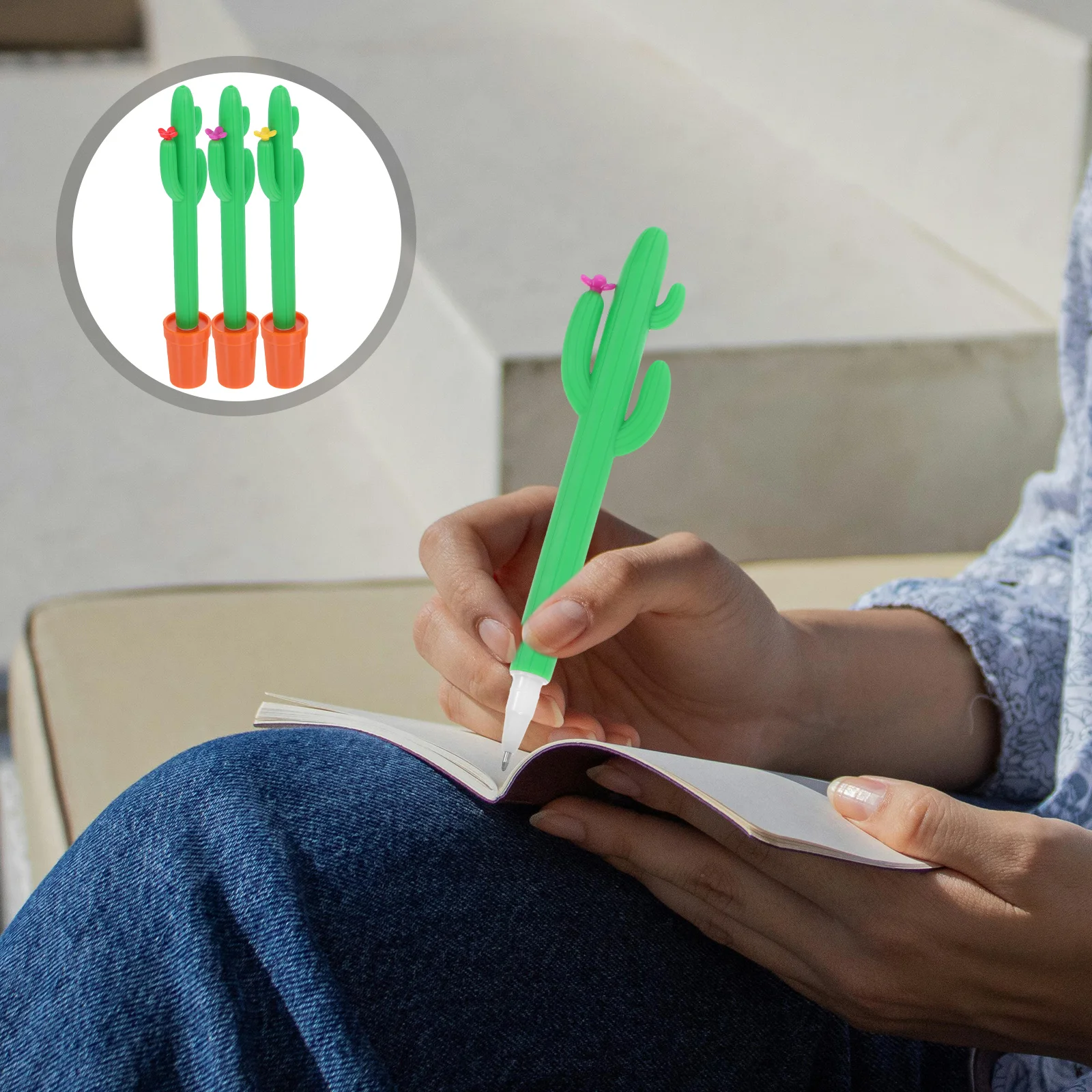 

10 Pcs Prickly Pear Pen Cactus Pens for Desk Classroom Costume Adult Cutout Decorations Cartoon Supplies