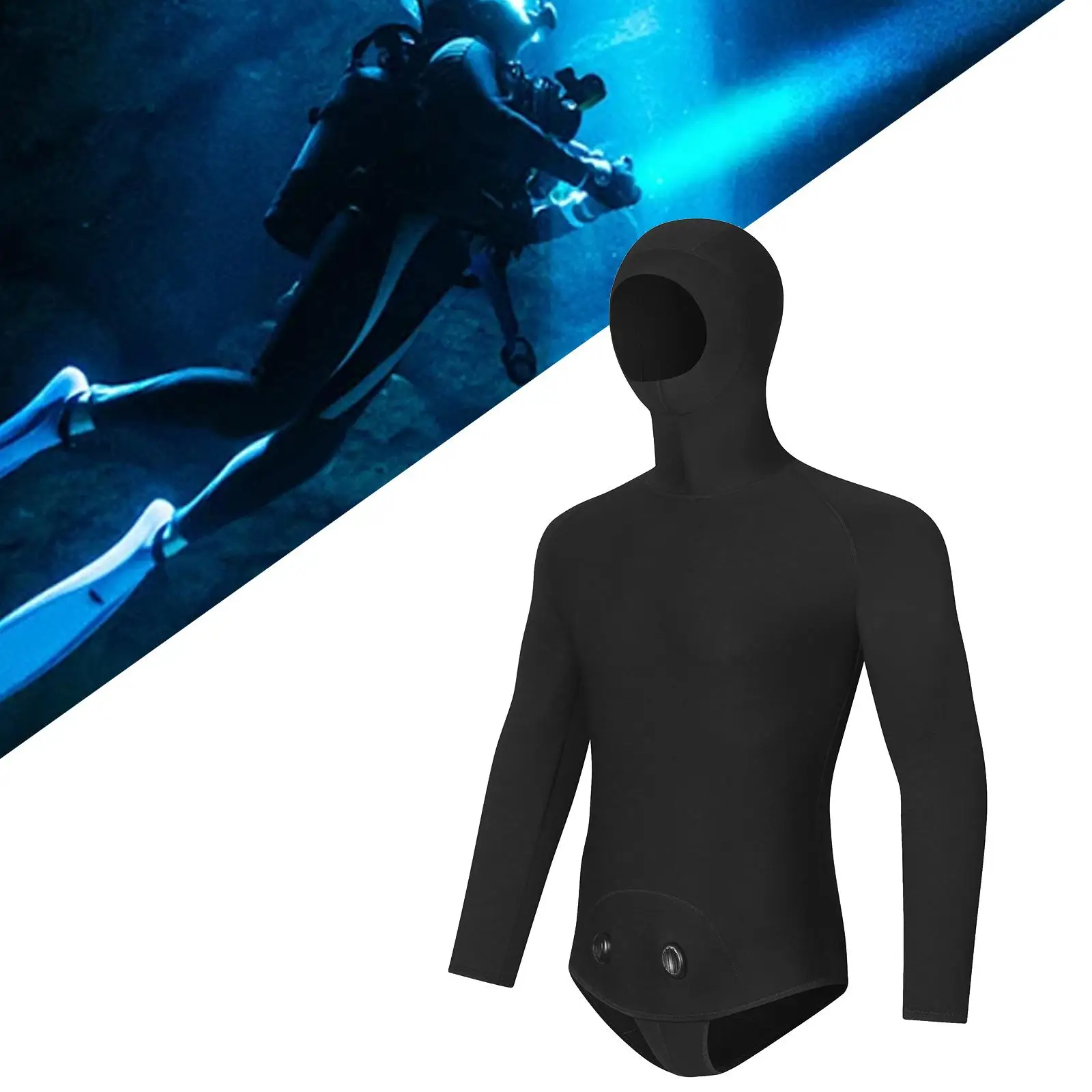 

Men Wetsuit Top with Hood Women Diving Suit for Snorkeling Canoeing Kayaking