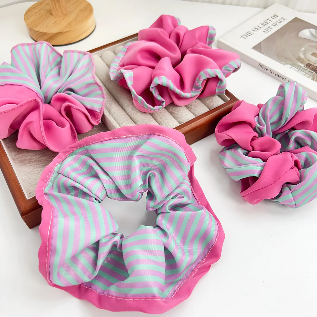 New Dopamine Gentle Rose Series Hair Band Personality Elegant Hair Rope Premium Sense Rubber Band Headband Women