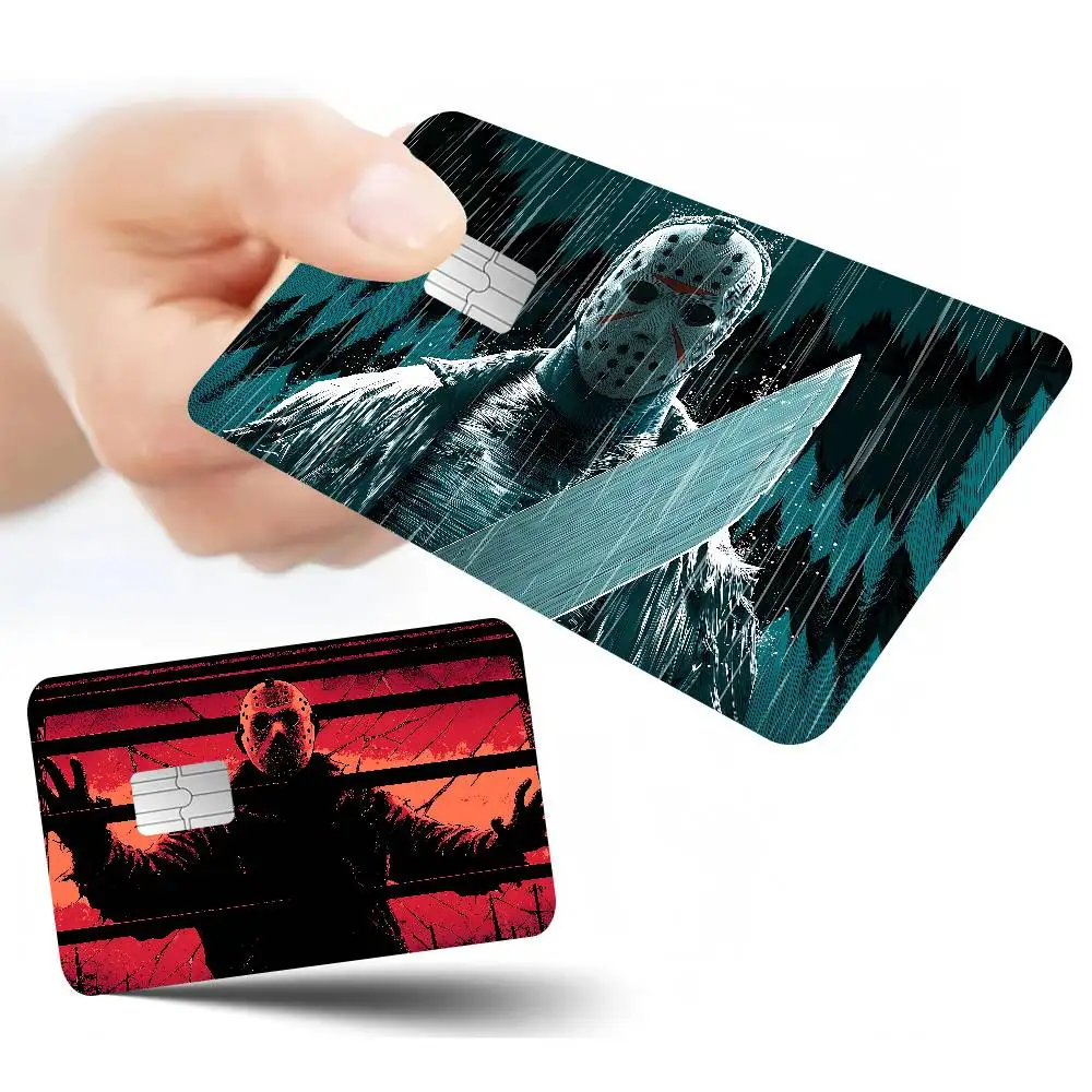 فيلم رعب جيسون V-Voorhees أنيمي ينفق أو حفظ قذيفة مضحكة على قبالة رقيقة جدا لا تتلاشى ملصق غطاء الجلد فيلم للخصم