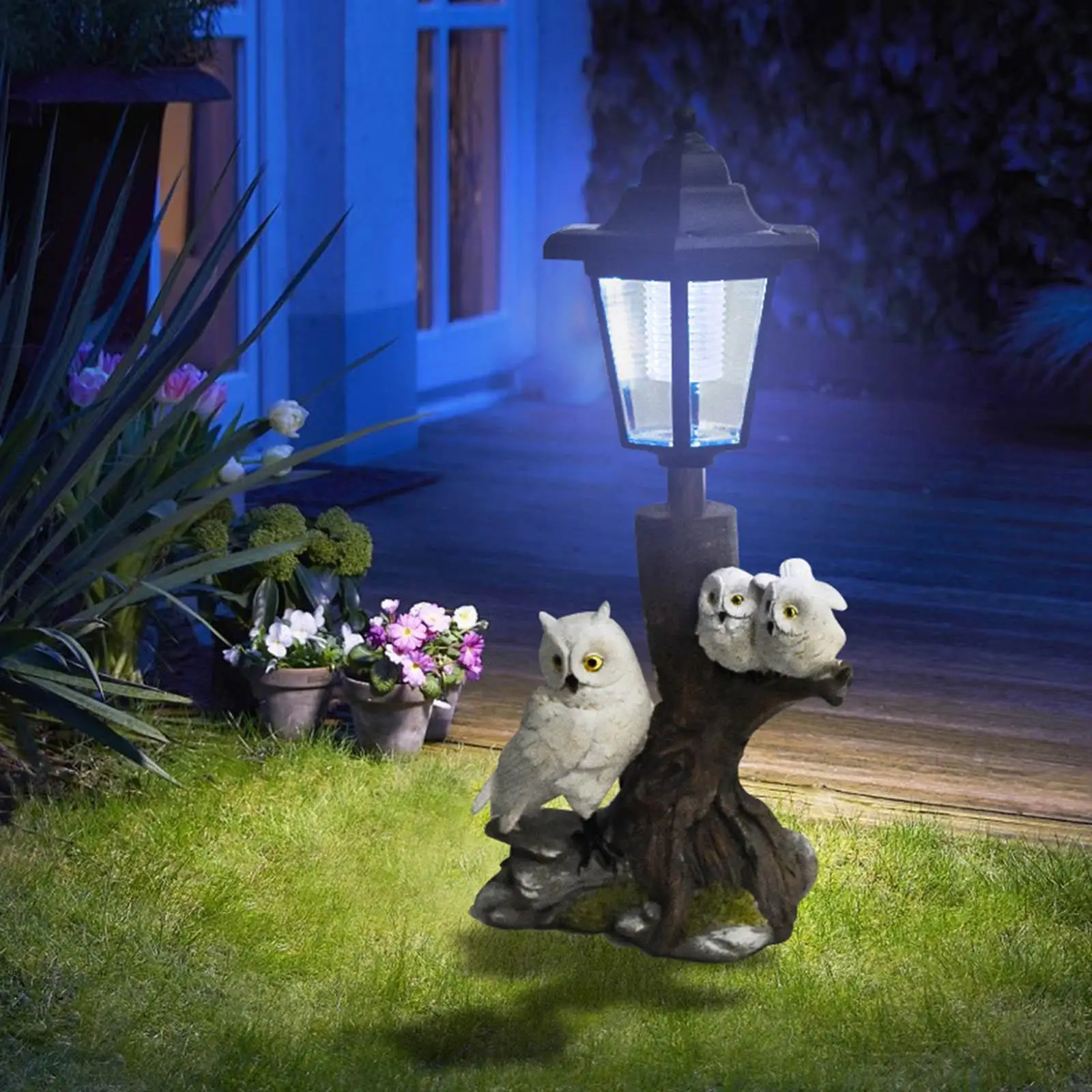 

Solar Garden Statue Light Outdoor Night Light Gift Solar Lantern Owl Figurine for Farmhouse Birthday Housewarming Porch Balcony