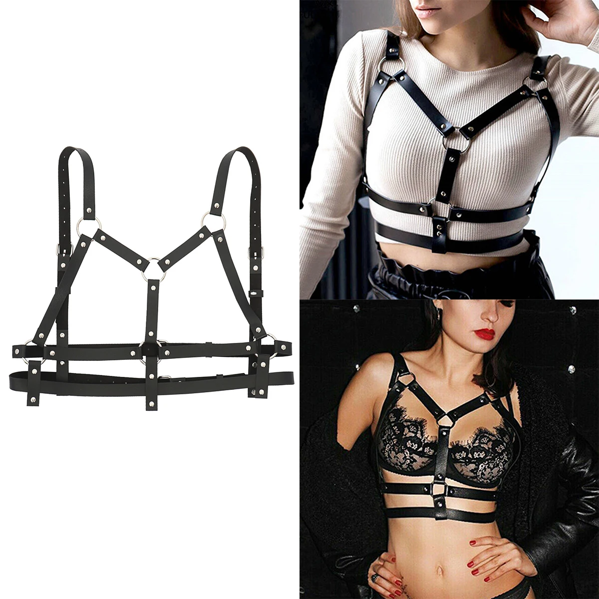 Sexy Erotic Punk Style Bondage Binding Body Chain Leather Belt Handsome Hottie Back Strap Belt